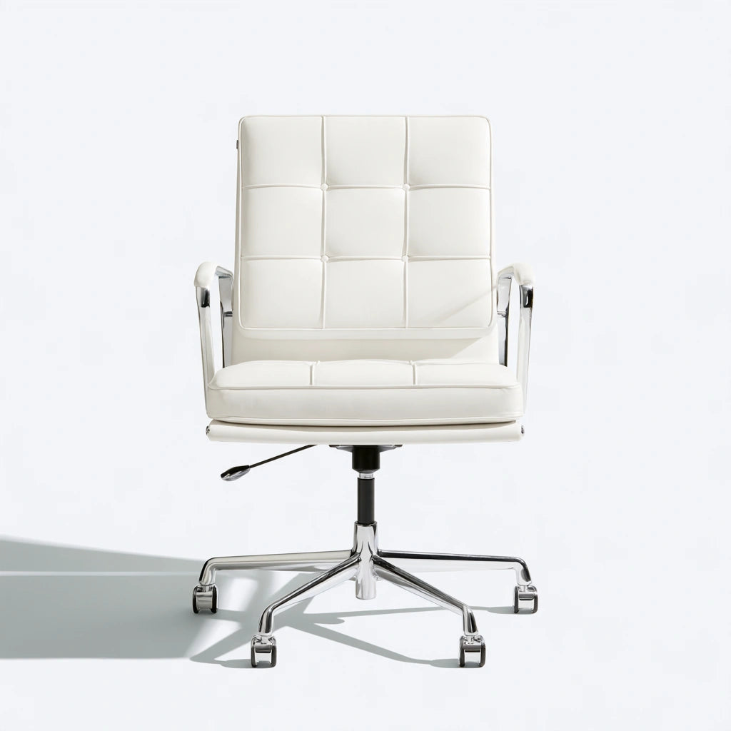 Ergonomischer Bürostuhl, mit Kunstlederbezug, Farbe: weiß