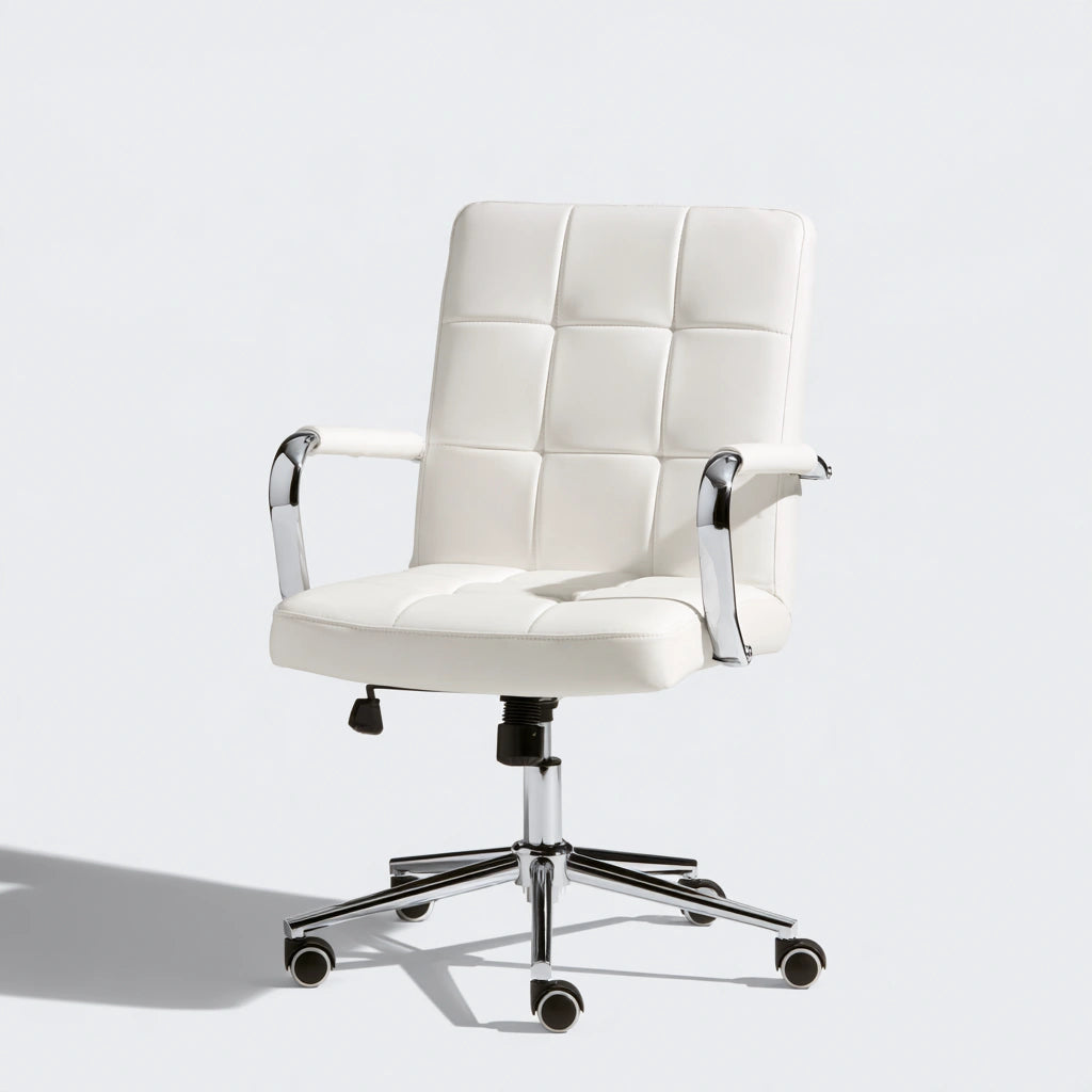 Ergonomischer Bürostuhl, mit Kunstlederbezug, Farbe: weiß