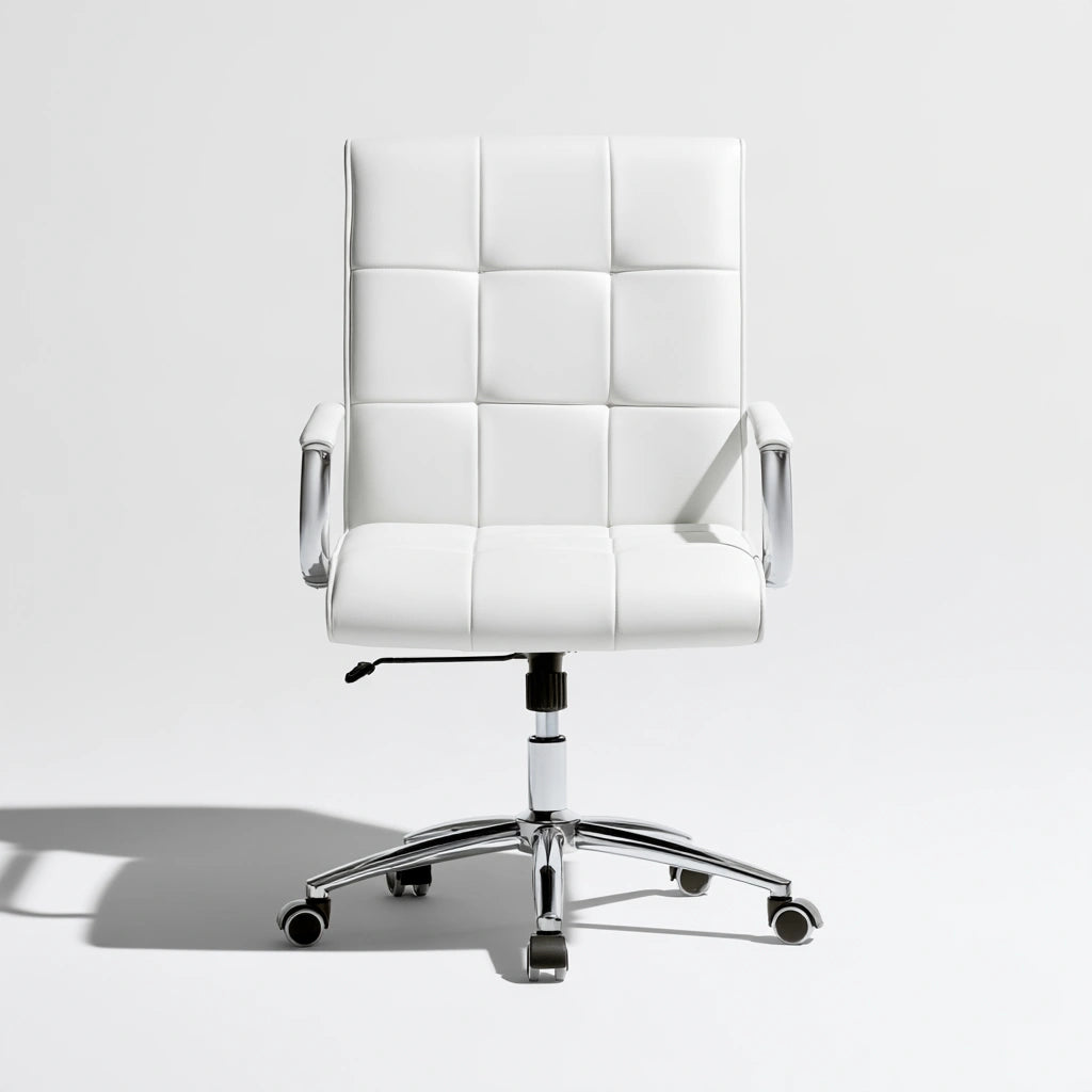 Ergonomischer Bürostuhl, mit Kunstlederbezug, Farbe: weiß
