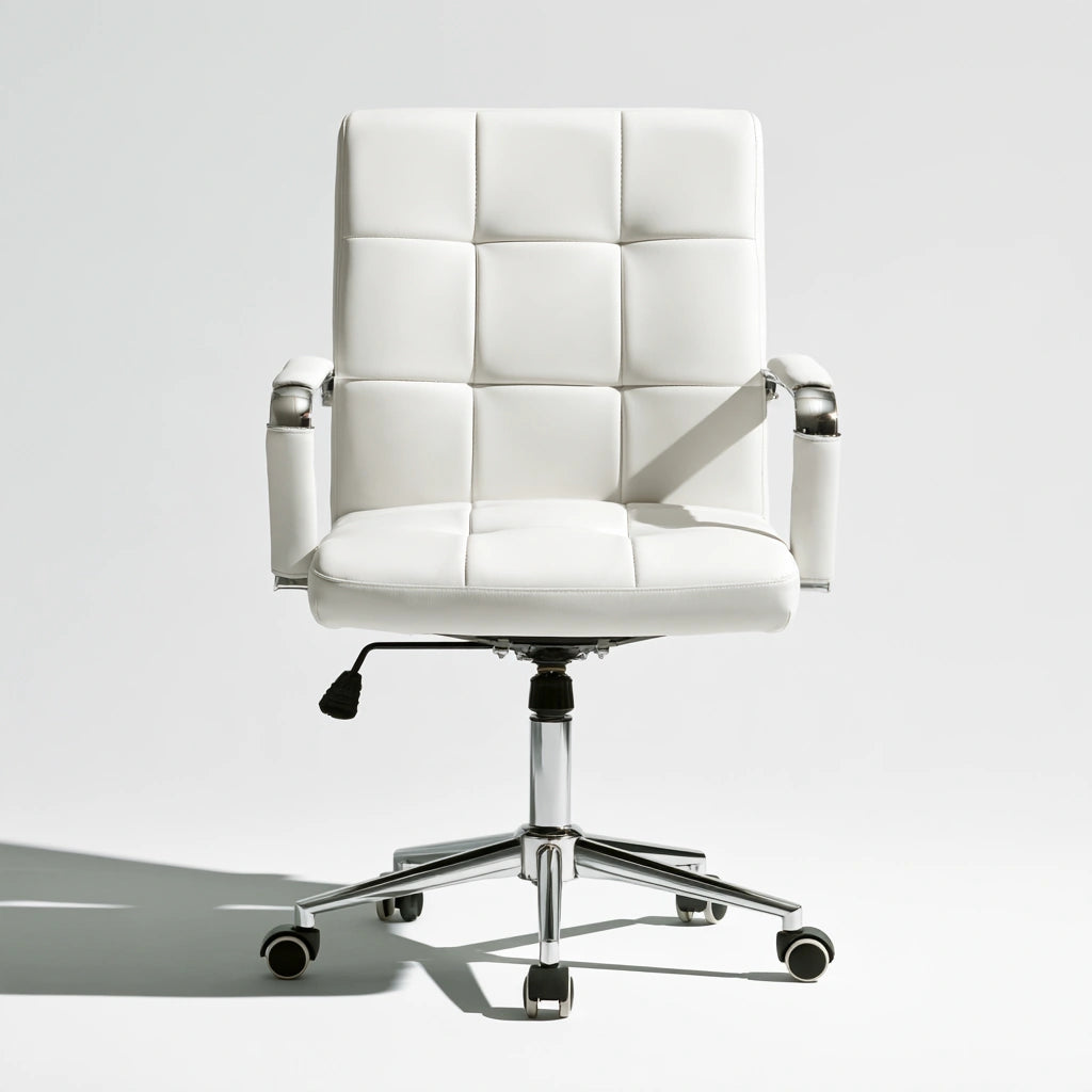 Ergonomischer Bürostuhl, mit Kunstlederbezug, Farbe: weiß